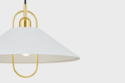 Mitzi by Hudson Valley Lighting Mariel Pendant in Aged Brass / Soft White, detail view 3