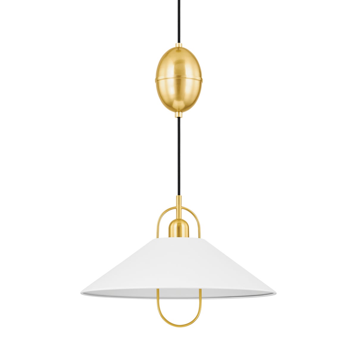 Mitzi by Hudson Valley Lighting Mariel Pendant in Aged Brass / Soft White