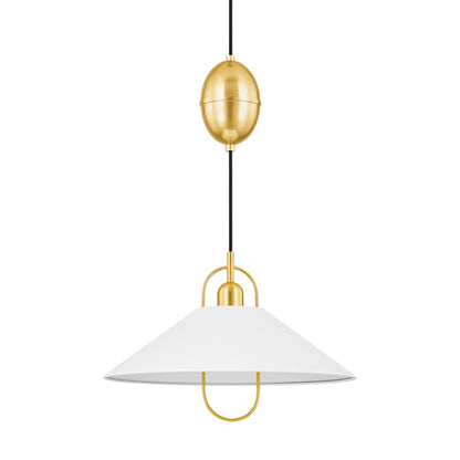Mitzi by Hudson Valley Lighting Mariel Pendant in Aged Brass / Soft White