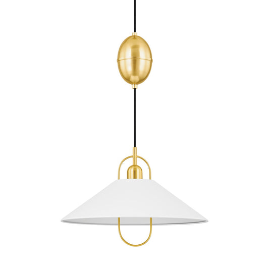 Mitzi by Hudson Valley Lighting Mariel Pendant in Aged Brass / Soft White