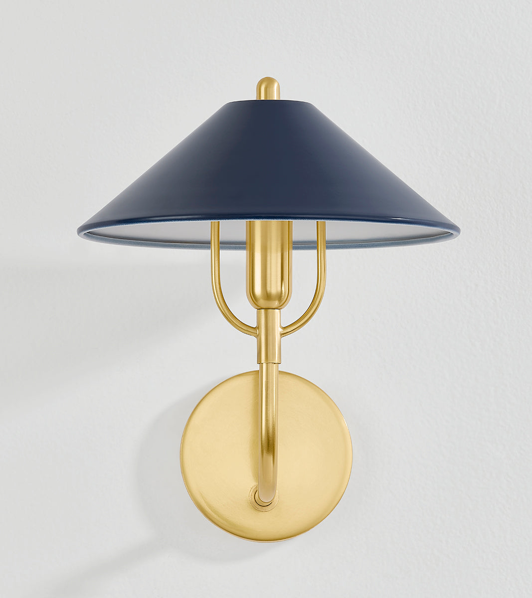 Mitzi by Hudson Valley Lighting Mariel Wall Sconce in Aged Brass / Soft Navy, detail view 1