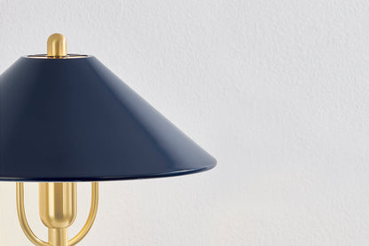 Mitzi by Hudson Valley Lighting Mariel Wall Sconce in Aged Brass / Soft Navy, detail view 3