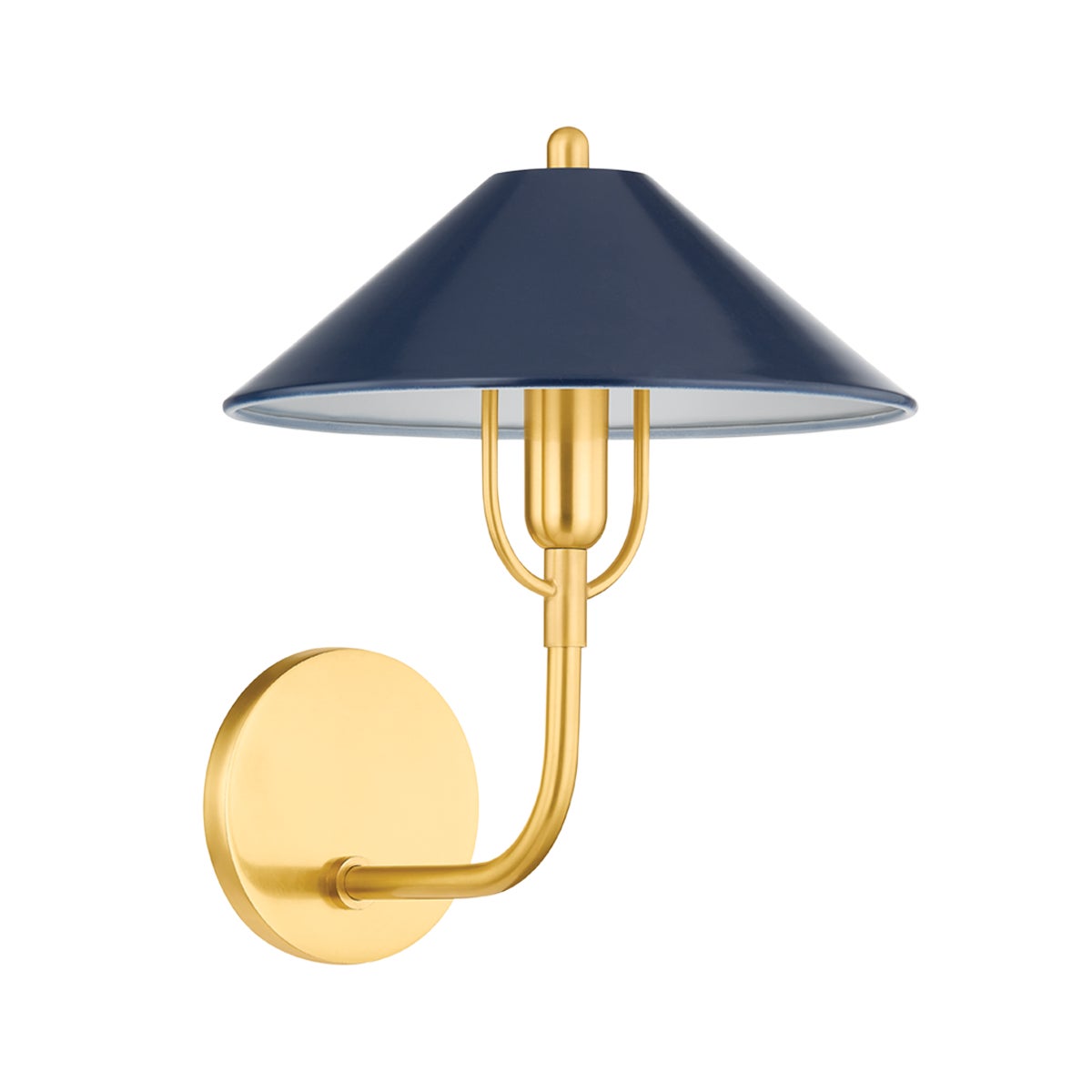 Mitzi by Hudson Valley Lighting Mariel Wall Sconce in Aged Brass / Soft Navy