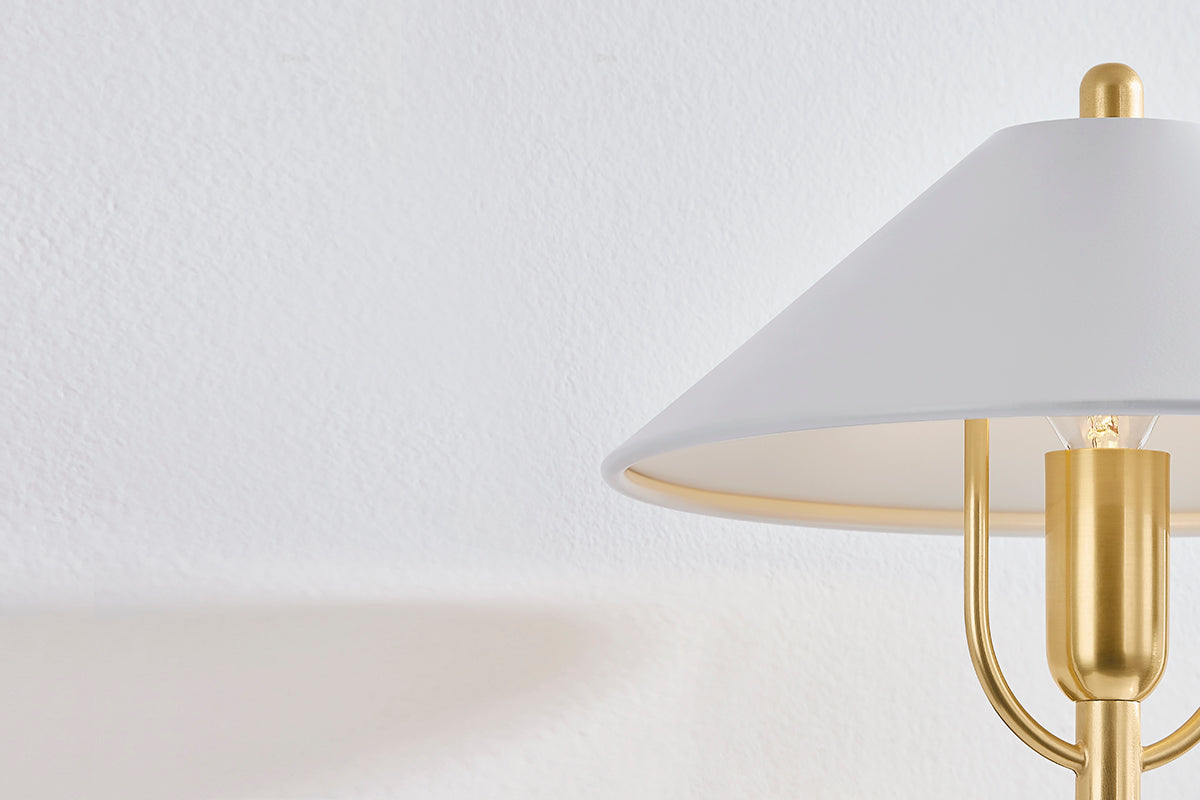 Mitzi by Hudson Valley Lighting Mariel Wall Sconce in Aged Brass / Soft White, detail view 3