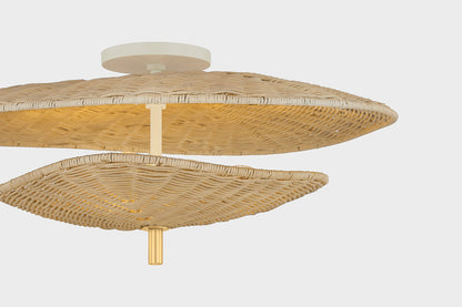 Mitzi by Hudson Valley Lighting Marigold Semi-Flush Mount in Aged Brass, detail view 2