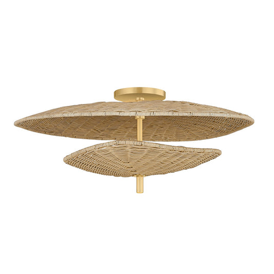 Mitzi by Hudson Valley Lighting Marigold Semi-Flush Mount in Aged Brass