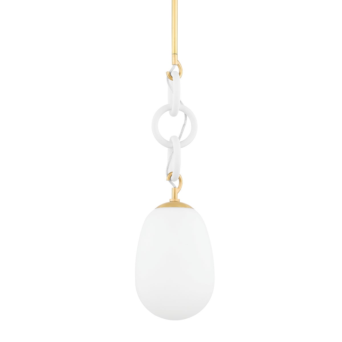 Mitzi by Hudson Valley Lighting Marina Pendant in Aged Brass / Textured White
