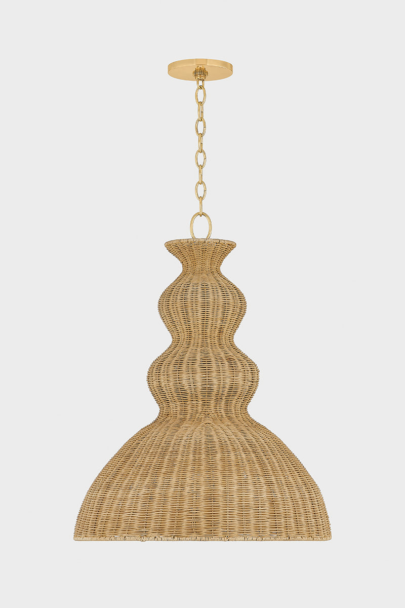 Mitzi by Hudson Valley Lighting Mayla Large Pendant in Aged Brass, detail view 1