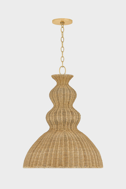 Mitzi by Hudson Valley Lighting Mayla Large Pendant in Aged Brass, detail view 1