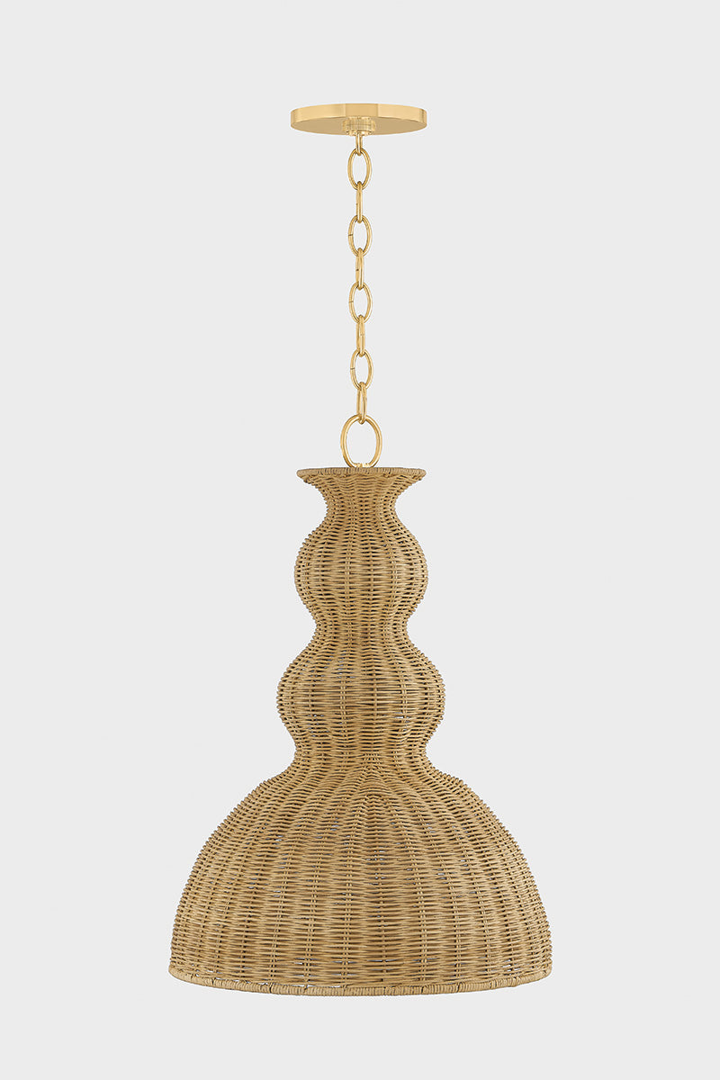 Mitzi by Hudson Valley Lighting Mayla Small Pendant in Aged Brass, detail view 1