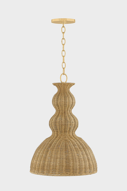 Mitzi by Hudson Valley Lighting Mayla Small Pendant in Aged Brass, detail view 1