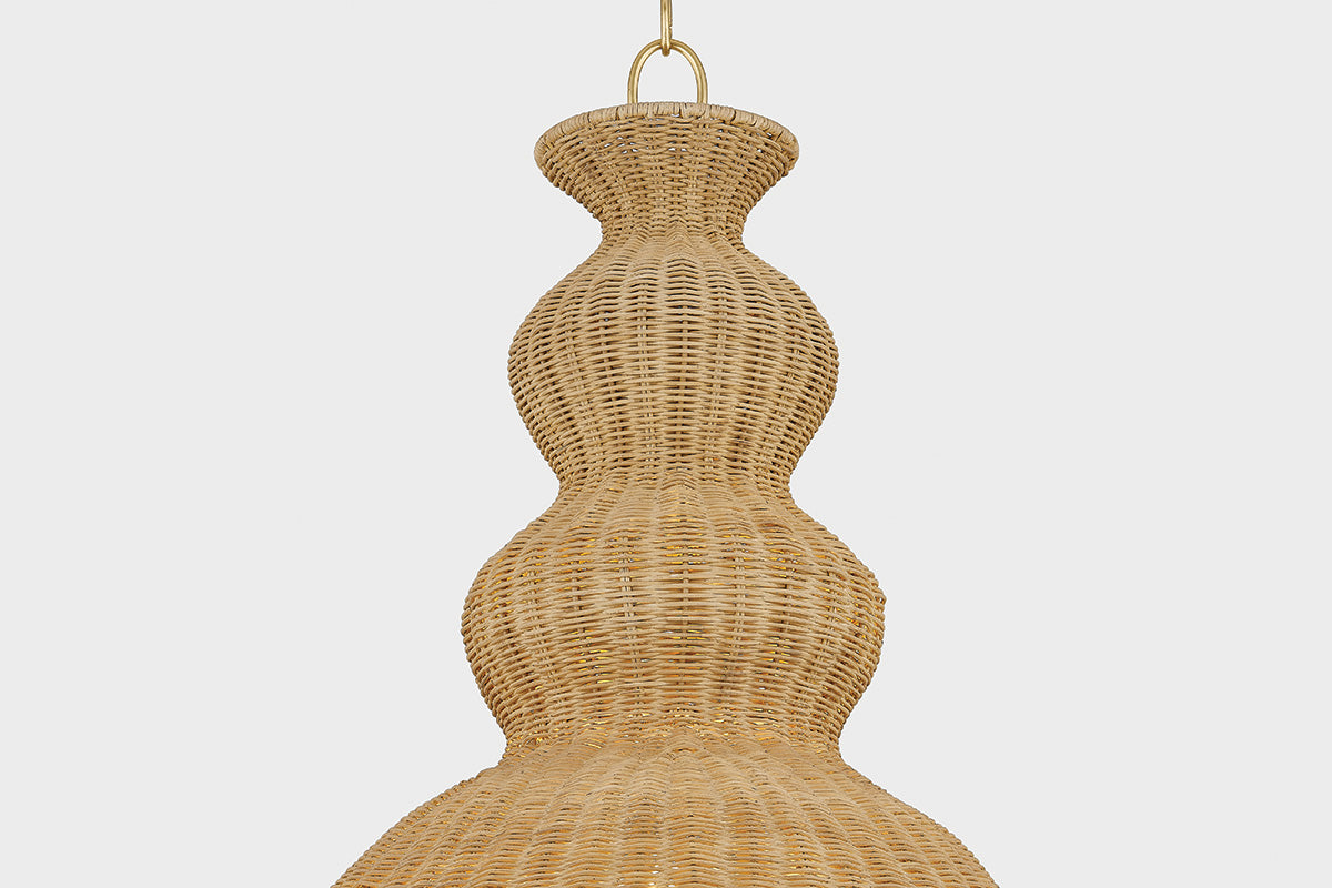 Mitzi by Hudson Valley Lighting Mayla Large Pendant in Aged Brass, detail view 2