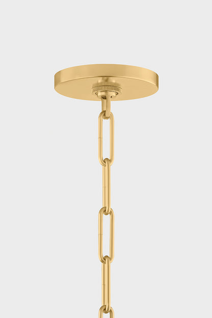 Mitzi by Hudson Valley Lighting Merida Small Pendant in Aged Brass, detail view 1