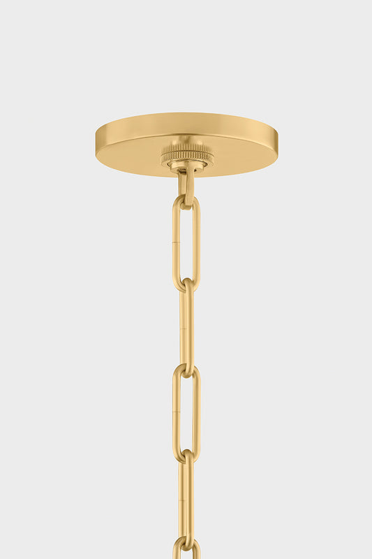 Mitzi by Hudson Valley Lighting Merida Small Pendant in Aged Brass, detail view 1