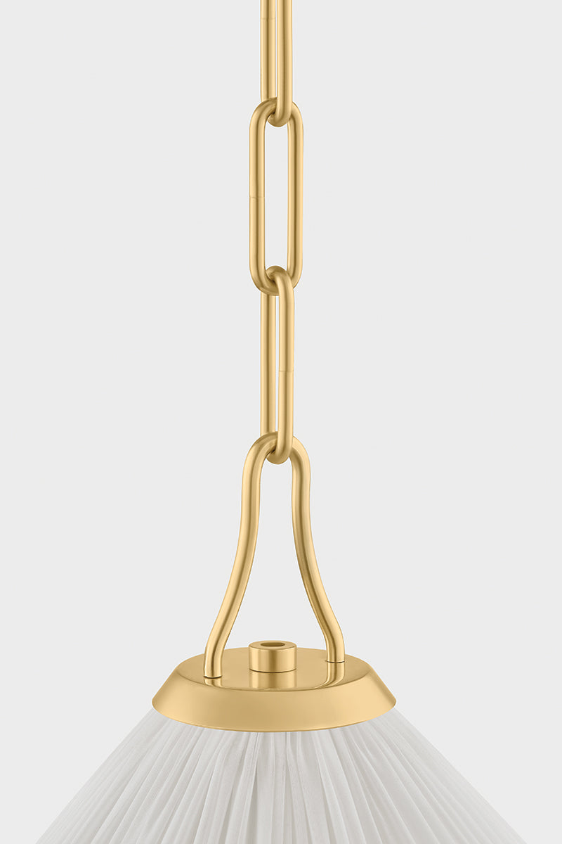 Mitzi by Hudson Valley Lighting Merida Small Pendant in Aged Brass, detail view 5