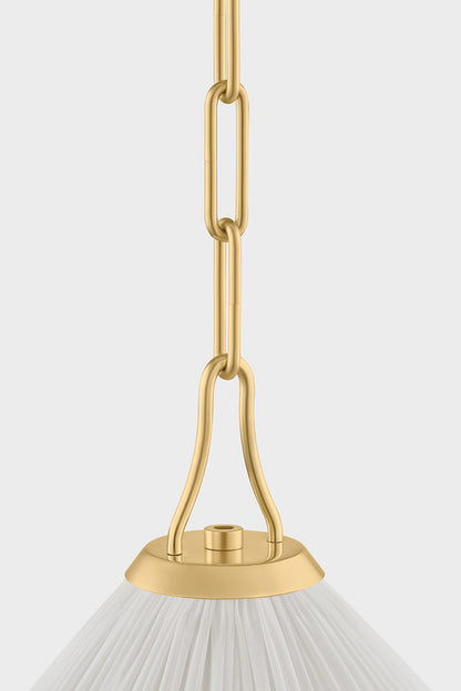 Mitzi by Hudson Valley Lighting Merida Small Pendant in Aged Brass, detail view 5