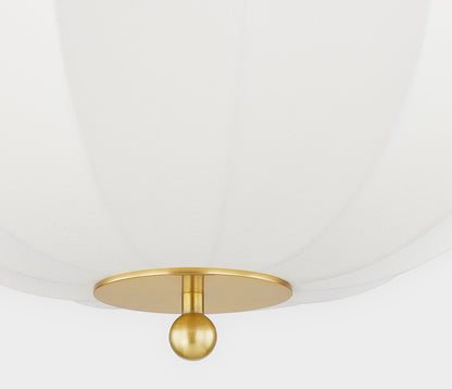 Mitzi by Hudson Valley Lighting Meshelle Flush Mount in Aged Brass, detail view 2