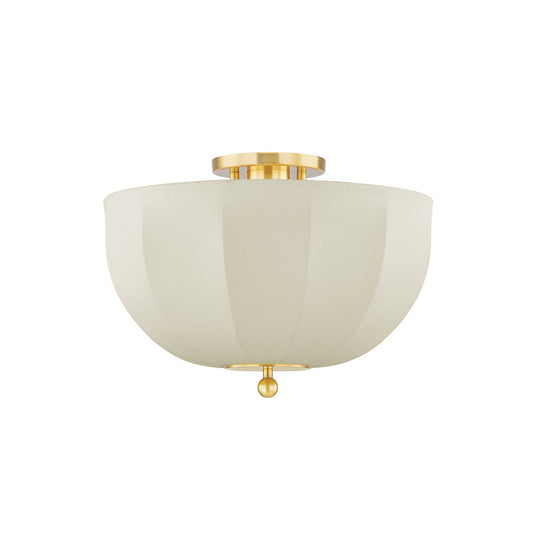 Mitzi by Hudson Valley Lighting Meshelle Flush Mount in Aged Brass