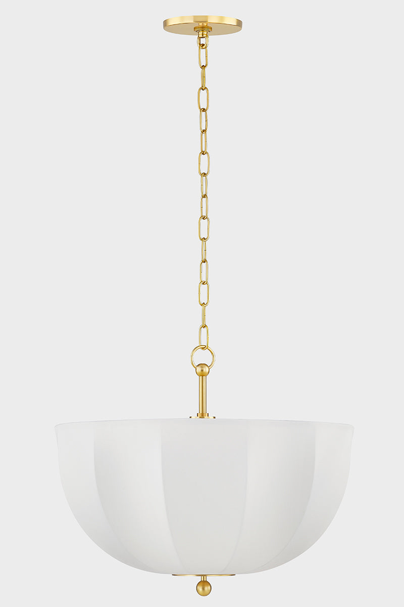 Mitzi by Hudson Valley Lighting Meshelle Pendant in Aged Brass, detail view 1