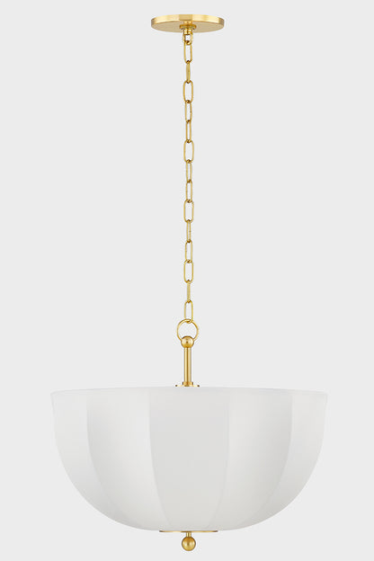 Mitzi by Hudson Valley Lighting Meshelle Pendant in Aged Brass, detail view 1