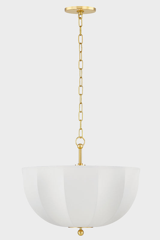 Mitzi by Hudson Valley Lighting Meshelle Pendant in Aged Brass, detail view 1