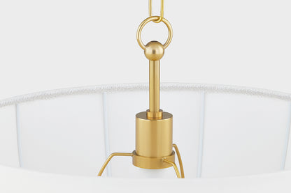 Mitzi by Hudson Valley Lighting Meshelle Pendant in Aged Brass, detail view 2