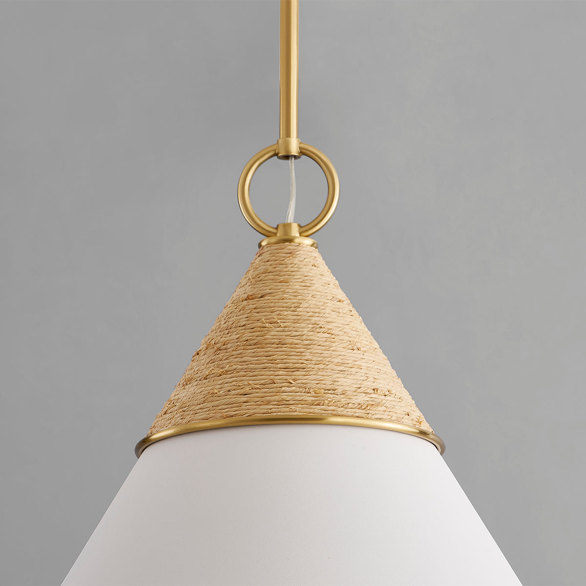 Mitzi by Hudson Valley Lighting Mica Large Pendant in Aged Brass, detail view 2