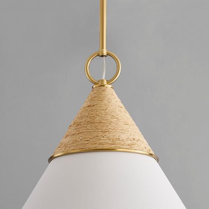 Mitzi by Hudson Valley Lighting Mica Large Pendant in Aged Brass, detail view 2