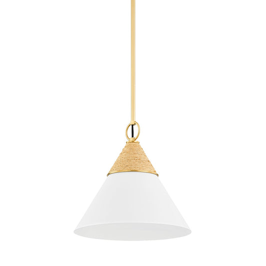 Mitzi by Hudson Valley Lighting Mica Small Pendant in Aged Brass