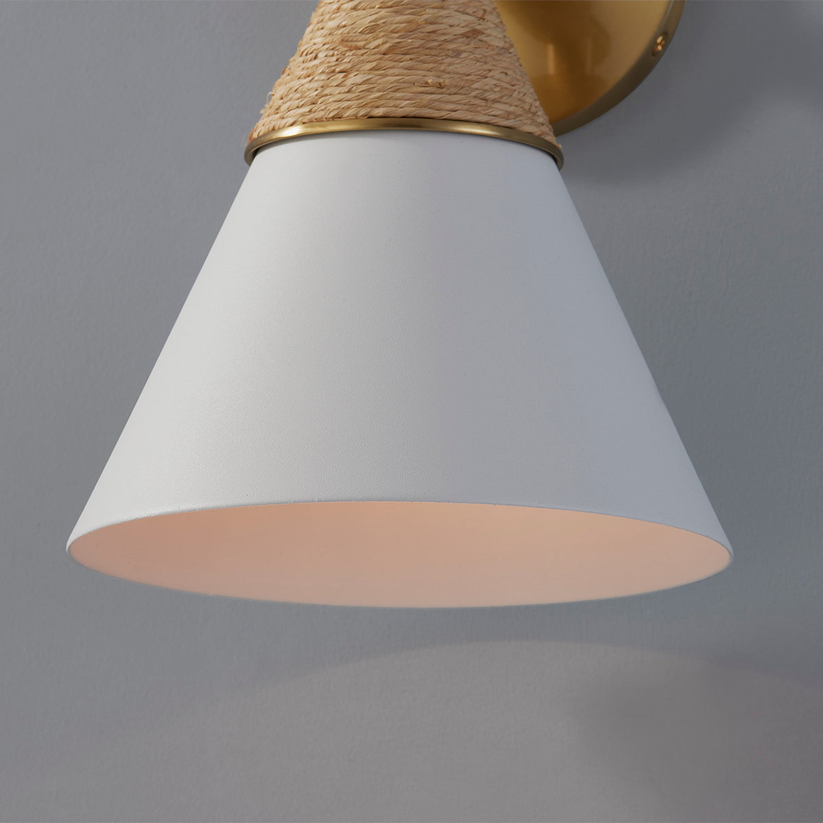 Mitzi by Hudson Valley Lighting Mica 1-Light Wall Sconce in Aged Brass, detail view 2