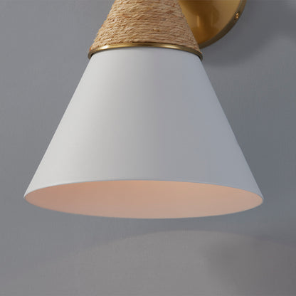 Mitzi by Hudson Valley Lighting Mica 1-Light Wall Sconce in Aged Brass, detail view 2