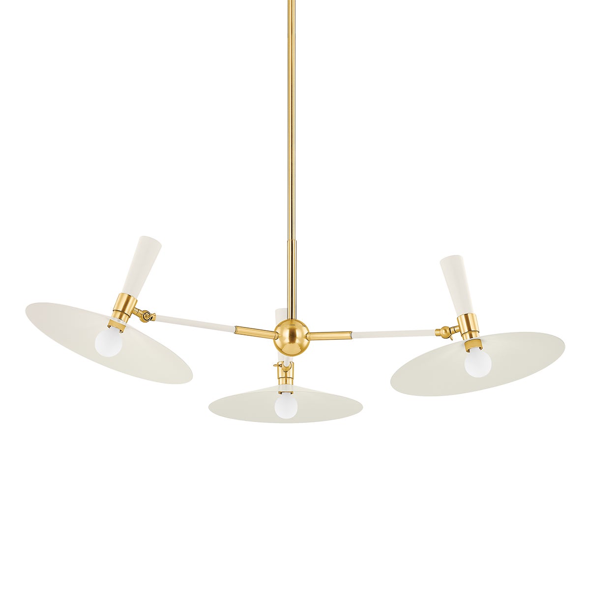 Mitzi by Hudson Valley Lighting Milena Chandelier in Aged Brass / Soft Cream