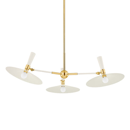 Mitzi by Hudson Valley Lighting Milena Chandelier in Aged Brass / Soft Cream