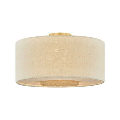 Mitzi by Hudson Valley Lighting Miller 3-Light Flush Mount in Aged Brass