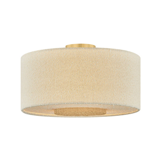 Mitzi by Hudson Valley Lighting Miller 3-Light Flush Mount in Aged Brass