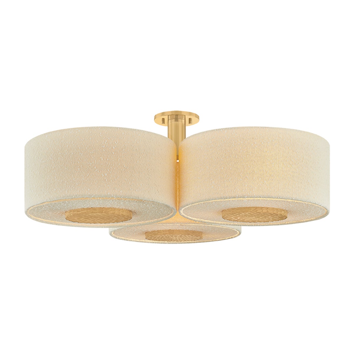 Mitzi by Hudson Valley Lighting Miller 9-Light Flush Mount in Aged Brass