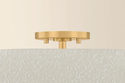 Mitzi by Hudson Valley Lighting Miller 3-Light Flush Mount in Aged Brass, detail view 1