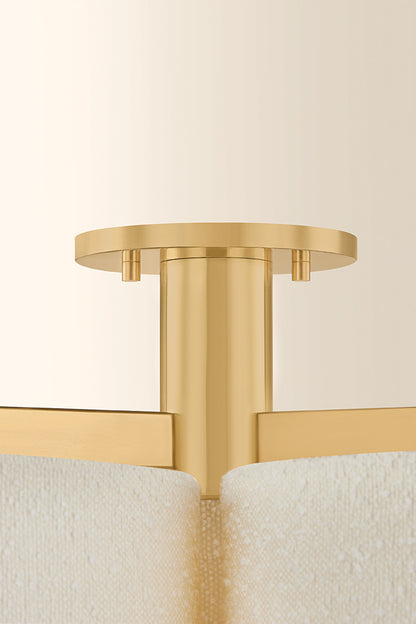 Mitzi by Hudson Valley Lighting Miller 9-Light Flush Mount in Aged Brass, detail view 1
