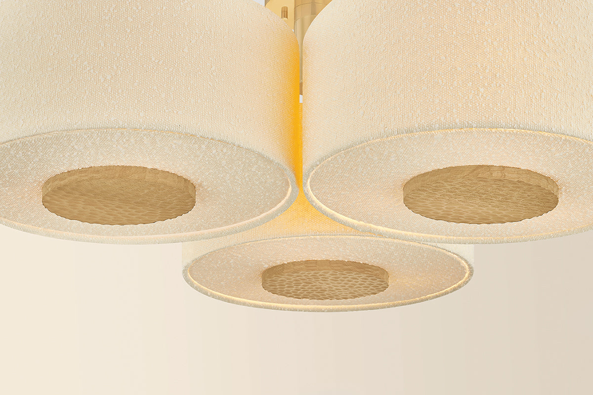 Mitzi by Hudson Valley Lighting Miller 9-Light Flush Mount in Aged Brass, detail view 3