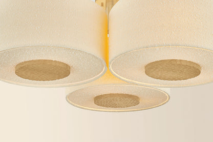 Mitzi by Hudson Valley Lighting Miller 9-Light Flush Mount in Aged Brass, detail view 3