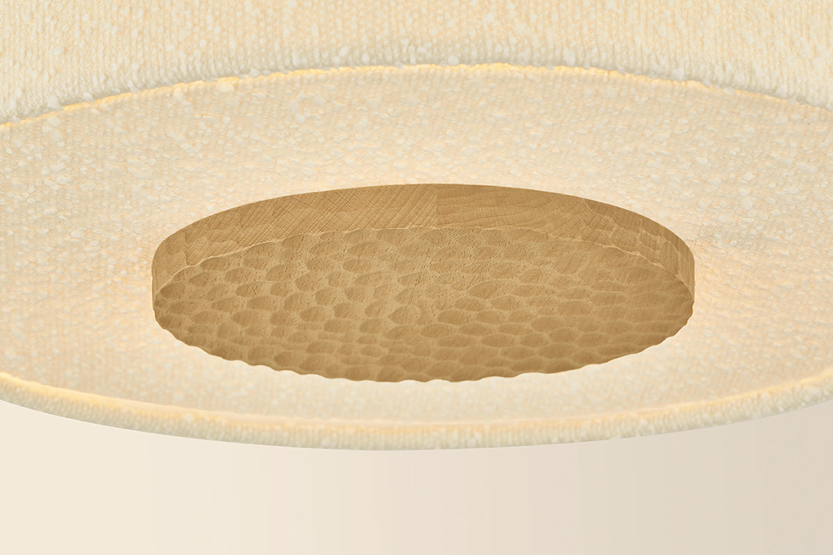 Mitzi by Hudson Valley Lighting Miller 3-Light Flush Mount in Aged Brass, detail view 5