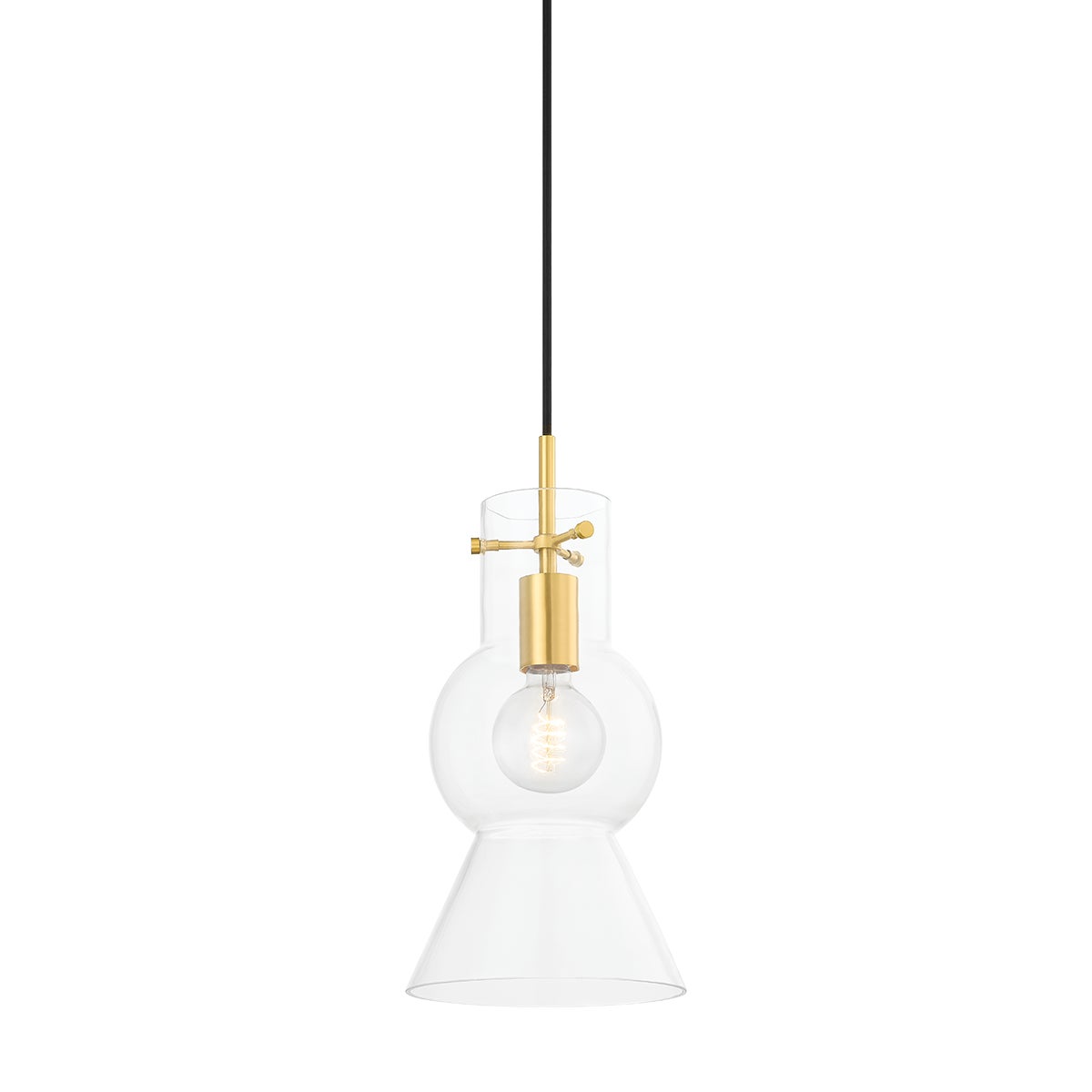 Mitzi by Hudson Valley Lighting Mirabel Small Pendant in Aged Brass