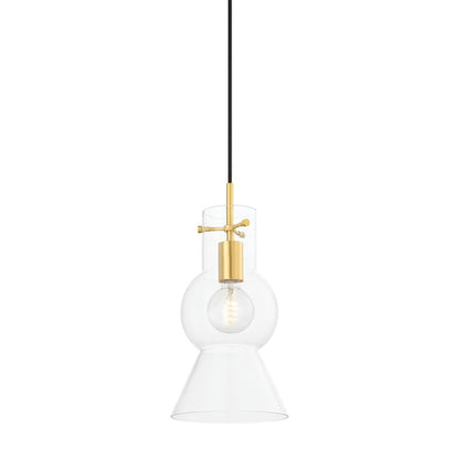 Mitzi by Hudson Valley Lighting Mirabel Small Pendant in Aged Brass