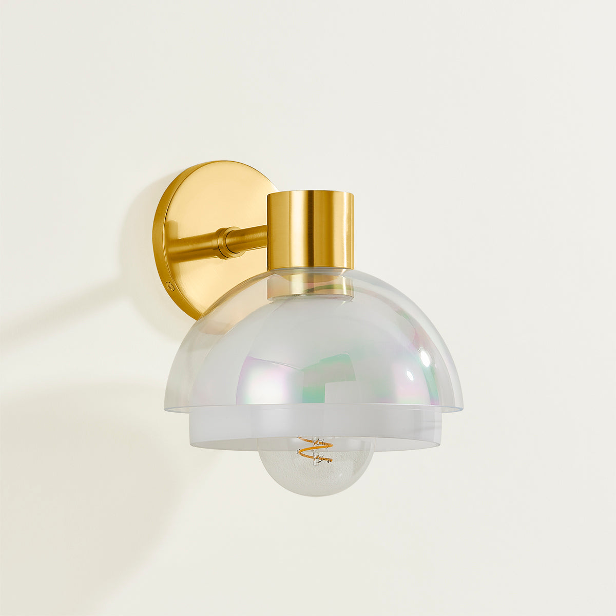 Mitzi by Hudson Valley Lighting Modena Wall Sconce in Aged Brass, detail view 2