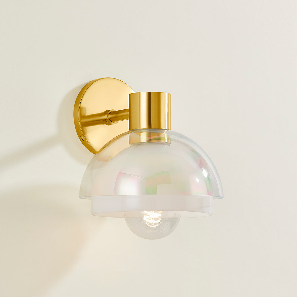 Mitzi by Hudson Valley Lighting Modena Wall Sconce in Aged Brass, detail view 4