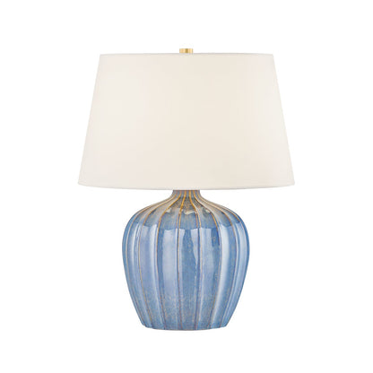 Mitzi by Hudson Valley Lighting Myla Table Lamp in Aged Brass / Ceramic Spring Lake