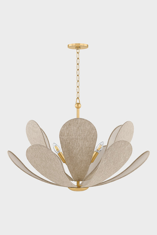 Mitzi by Hudson Valley Lighting Nadine Chandelier in Aged Brass, detail view 1