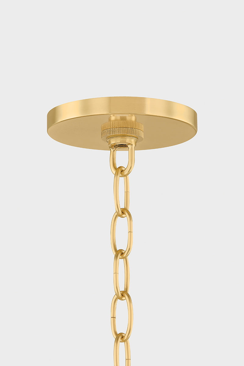 Mitzi by Hudson Valley Lighting Nadine Chandelier in Aged Brass, detail view 3