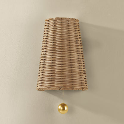 Mitzi by Hudson Valley Lighting Naida Wall Sconce in Aged Brass, detail view 1