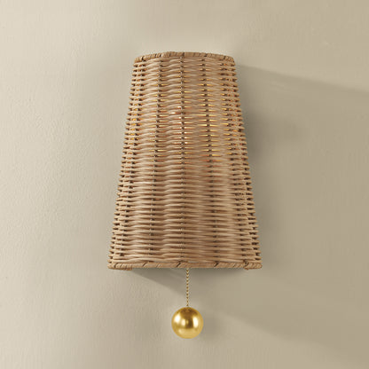 Mitzi by Hudson Valley Lighting Naida Wall Sconce in Aged Brass, detail view 3